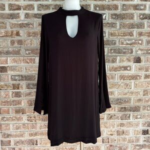 GxF Black Choker Long Sleeve Mini Dress Medium